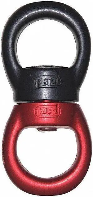 PETZL P58 L Rope Swivel,Aluminum,8100 lb.,Black/Red