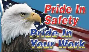 ACCUFORM MBR420 Safety Banner, Pride in Safety Pride in Your Work, 28 in H x,