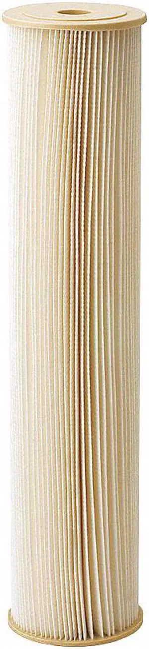 ZORO SELECT 255493-75 Pleated Filter Cartridge, 20 gpm, 1 Micron, 4-1/2" O.D.,