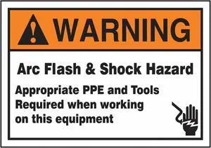 ACCUFORM LELC370XVE Label,3-1/2x5,Warning Arc Flash and, LELC370XVE