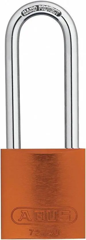 Abus Alike-Keyed Padlock, Open Shackle Type, 3" Shackle Height, Orange  15426