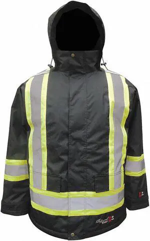 VIKING 3957FRJ-L Flame Resistant Flame Resistanteezer Insulated Rain Parka, L,