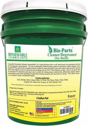 Renewable Lubricants Parts Cleaner/Degreaser,5 gal Pail  86634