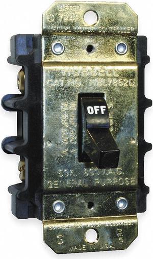HUBBELL KELLEMS HBL7853D Manual Motor Switch,50A,600VAC,3P