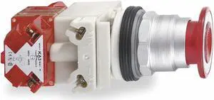 SCHNEIDER ELECTRIC 9001KR8P1RH25 Illuminated Push Button, 30 mm, 1NC/1NC, Red