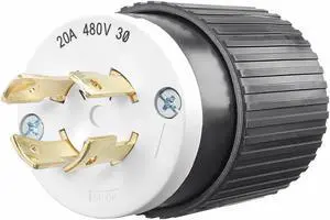 BRYANT BRY71620NP Locking Plug,Black/Wht,480VAC,5.0 HP,20A