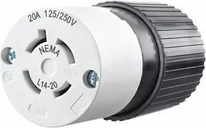 Bryant Locking Connector,Black/White,Nylon,20A  71420NC