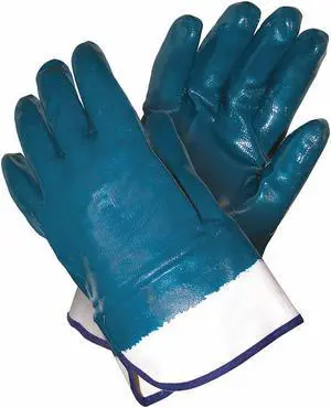MCR SAFETY 97961L Coated Gloves, Nitrile, Smooth, Full, 0 Abrasion Level,