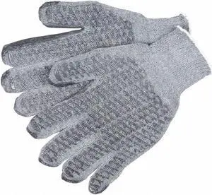 Mcr Safety Knit Gloves, 10", L, Gray, PK12 Cotton Polyester Blend Gray 9676LM