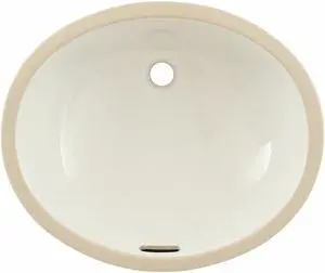 TOTO LT569#01 White Bathroom Sink, Vitreous China, Undermount Bowl Size 14" x