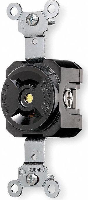HUBBELL WIRING DEVICE-KELLEMS HBL7535 Locking Receptacle, L1-15R, 15 A, 125V