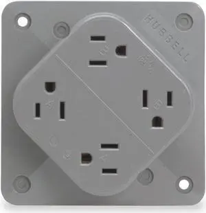 15,  Commercial,  Receptacle,  Gray,  No Tamper Resistant