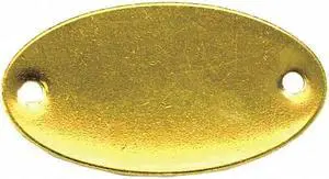 C.H. Hanson Blank Tag,2 - 1/16 in.W,Gold,Brass,PK100  41772