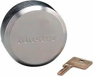 Alike-Rekeyable Padlock, Hidden Shackle Type, 1-9/32" Shackle Height, Silver