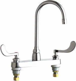 CHICAGO FAUCET 1100-GN2AE35-317AB Gooseneck Kitchen/Bathroom Faucet, Manual, 8"