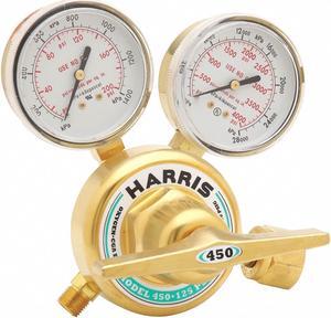 HARRIS 3002497 Gas Regulator, Oxygen, Single Stage, 0.965"-14 Inlet, 9/16"-18