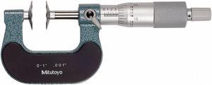 MITUTOYO 123-125 Disk Micrometer,0 to 1",0.001",Ratchet