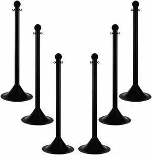 MR. CHAIN 91503-6 Light Duty Stanchion,41 In. H,Black,PK6