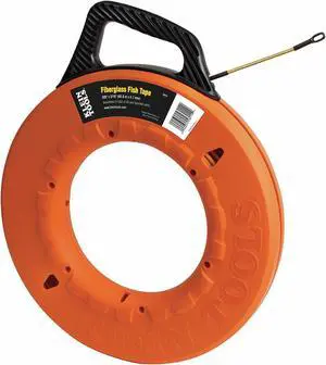 200 ft. Marked Fish Tape, Fiberglass, 3/16" Tape Size, Round Tape Profile