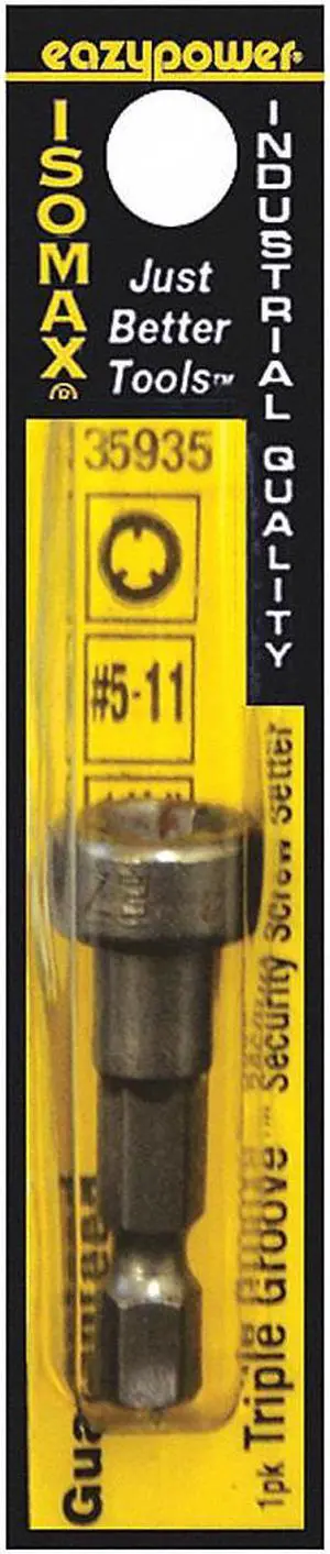 ZORO SELECT 35935 Triple Groove Security Bit,SAE,1/4"