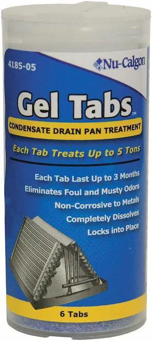NU-CALGON 4185-05 Condensate Pan Treatment,6 Tabs,Blue