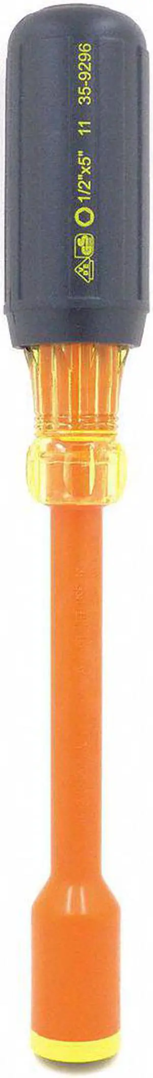 IDEAL 35-9296 Nut Driver,1/2 in.,Solid,Ins,5 in.