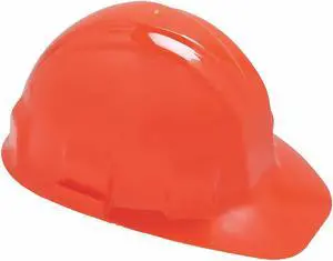 Hard Hat, FrtBrim, Slotted, 6Rtcht, Orange