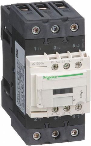 SCHNEIDER ELECTRIC LC1D50AG7 IEC Magnetic Contactor, 3 Poles, 120V AC, 50 A,