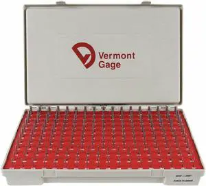 VERMONT GAGE 101200400 Pin Gage Set, Minus, Class ZZ, 190 Pcs