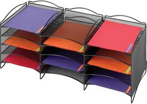 Safco 9430BL Onyx Steel Mesh Lliterature Sorter, 12 Compartments, Black Safco 9430BL Onyx Steel Mesh Lliterature Sorter, 12 Compartments, Black