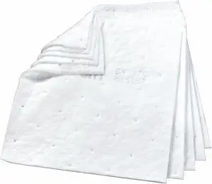 3M HP-556 Sorbent Pad, 37 gal, 17 in x 19 in, Oil, White, 100 PK