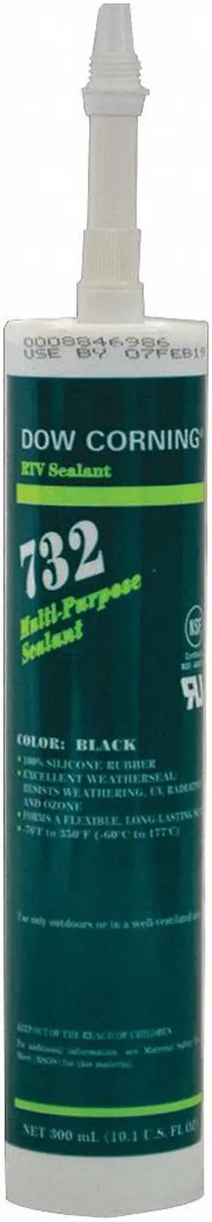 Dow Corning Black Sealant, Silicone, 10.1 oz. 10.1 oz. Black   1892011