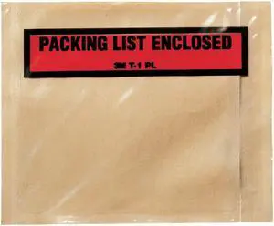 3M PLE-T1 Packing List Envelope,Clear,PK1000