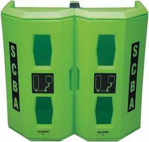 ALLEGRO INDUSTRIES 4350 Hi-Viz Green Dual SCBA Wall Case