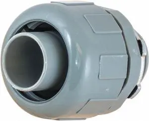 HUBBELL WIRING DEVICE-KELLEMS P075CGY Conduit Fitting Connector, 3/4 in,