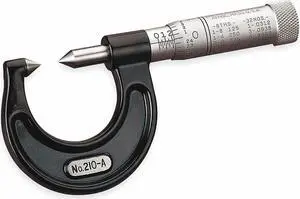 STARRETT 210AP Outside Micrometer,7/8",Pointed Anvil