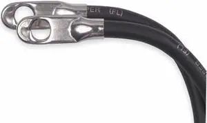 SOUTHWIRE COMPANY SS19-4 Battery Cable with Lugs,Black,4AWG,19 In
