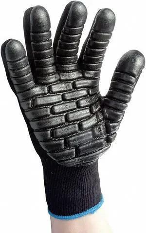 Anti-Vibration Gloves, XL, Black, PR