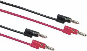 POMONA ELECTRONICS B-24-0 Banana Plug Patch Cord, 24 in, Polypropylene, Black