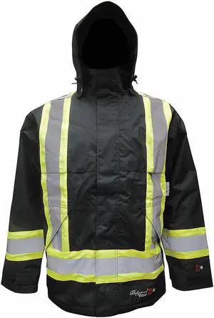 VIKING 3907FRJ-XL Flame Resistant Rain Jacket, XL, 13.5 oz Polyester