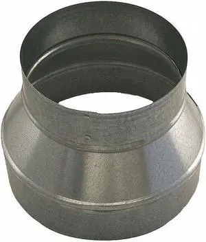 GREENSEAM GRR5P4PGA24 Reducer, 5 in x 4 in Duct Dia, Galvanized Steel, 24 GA, 5