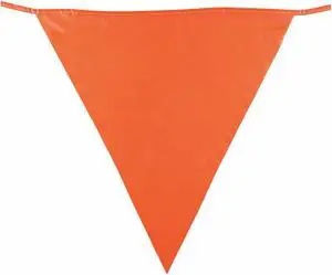 BRADY 58389 Pennants,Fluorescent Orange,113-1/2 ft.