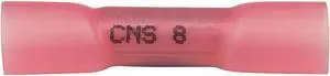 VELVAC 055068-10 Butt Splice Wire Connector, 8 AWG Max, Pink, Nylon, Polyolefin
