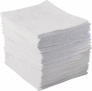 BRADY BPO100 Sorbent Pad, 20 gal, 15 in x 17 in, Oil, White, 100 PK