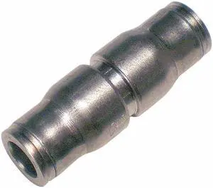 LEGRIS 3606 04 00 Push-Fit Union Fitting, 5/32 in Tube Size, Brass, Silver