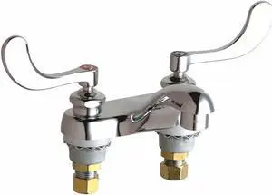 CHICAGO FAUCET 802-V317E66ABCP Manual Low Arc Bathroom Faucet, 4" Mount,