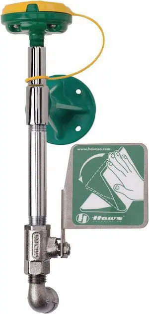 HAWS 7324 Plumbed Eyewash, Wall Mount, Plumbed, 13 in H., 5 in W
