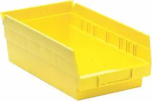 QUANTUM STORAGE SYSTEMS QSB102YL Yellow Shelf Bin, 11-5/8"L x 6-5/8"W x 4"H