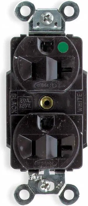 HUBBELL WIRING DEVICE-KELLEMS HBL8300 Straight Blade Receptacle, 5-20R, 20 A, HUBBELL WIRING DEVICE-KELLEMS HBL8300 Straight Blade Receptacle, 5-20R, 20 A,