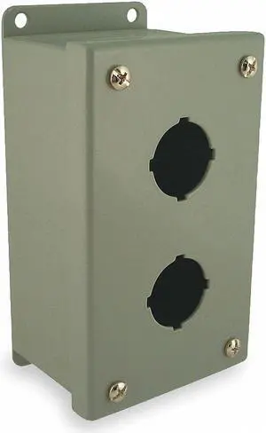 WIEGMANN PB2 Pushbutton Enclosure,30mm,2 Holes,Steel